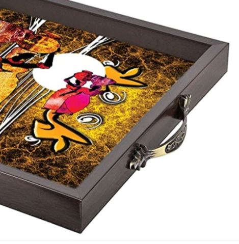 Abstract design Wooden Tray for serving (Starting 9x9 Inches)