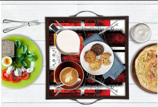 Contemporary design square serving tray (Starting 9x9 Inches)