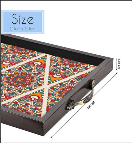 Geometrically design Printed Serving Tray (Starting 9x9 Inches)