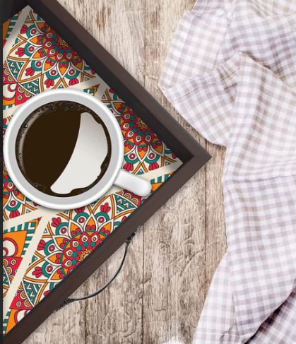 Geometrically design Printed Serving Tray (Starting 9x9 Inches)