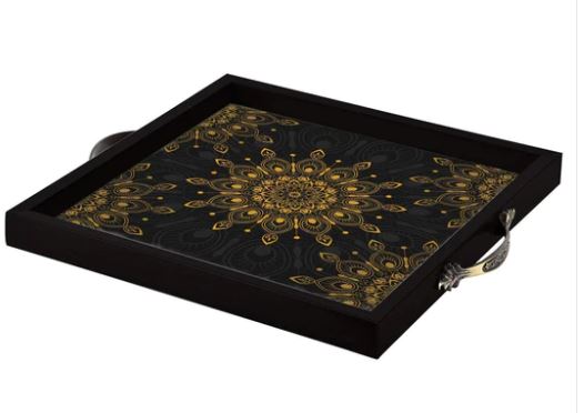 Multipurpose Wooden Trays With Handles for Serving Food and Snacks (Starting 9x9 Inches)