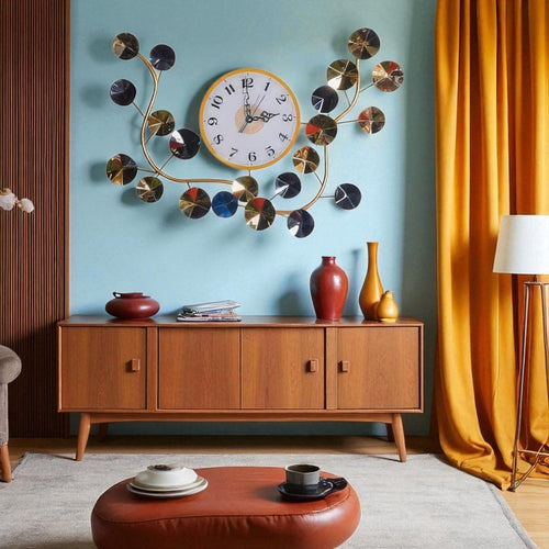 Aura Gold Sunburst Wall Clock (28.8 x 19.7 Inches)