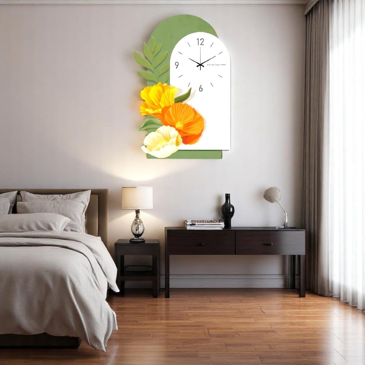 Floral Archway Timepiece Wall Decor (60 x 60 CM)