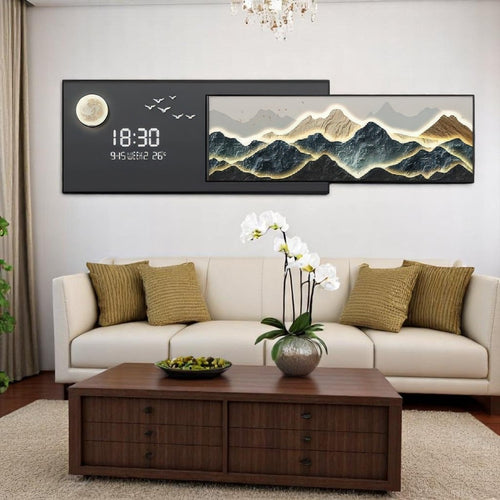 Illuminated Peaks Flying Birds Wall Decor (150 x 40 CM)