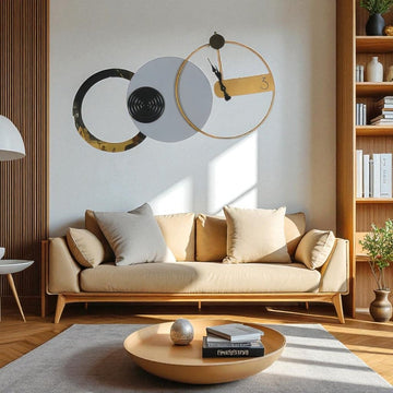 Interlocked Circles Timepiece (33 x 18 Inches)