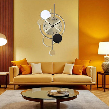 Intersecting Circles Modern Timepiece (35 x 14 Inches)