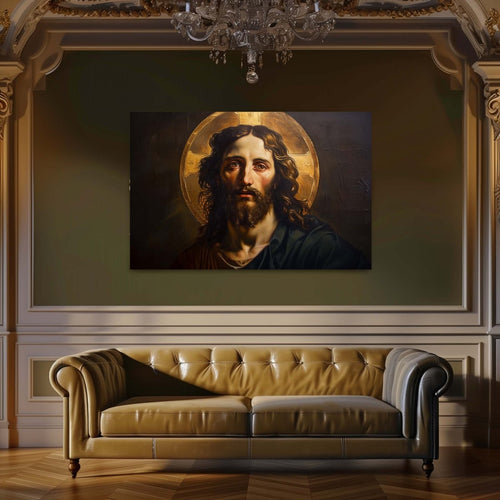 Jesus Christ: The Light in the Shadow Canvas Wall Painting (36 x 24 Inches)