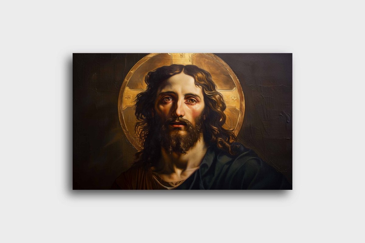 Jesus Christ: The Light in the Shadow Canvas Wall Painting (36 x 24 Inches)
