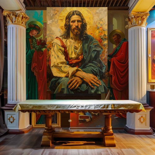 Jesus:Lumen Christi Canvas Wall Painting (24 x 36 Inches)