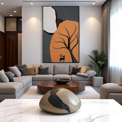 Minimalist Deer Forest Silhouette Art (40 x 70 CM)