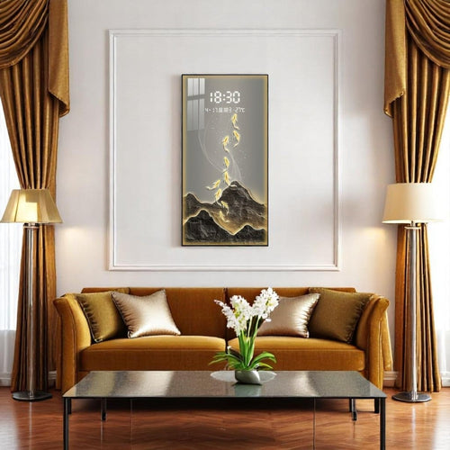 Modern Digital Display Feng Shui Fish Art Clock (60 x 90 CM)