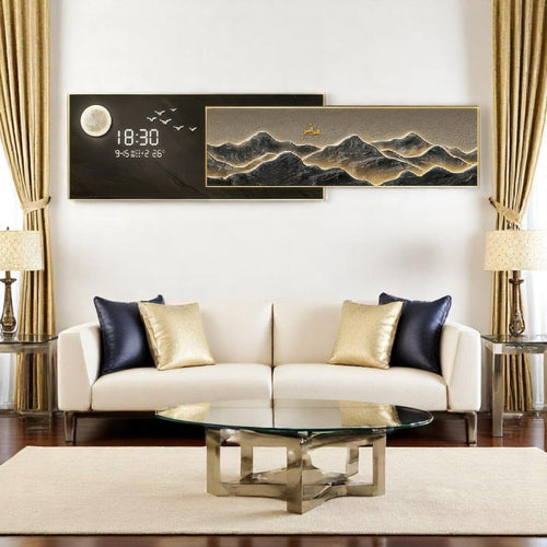 Regal Fawn Landscape with Integrated Time Display (150 x 40 CM)
