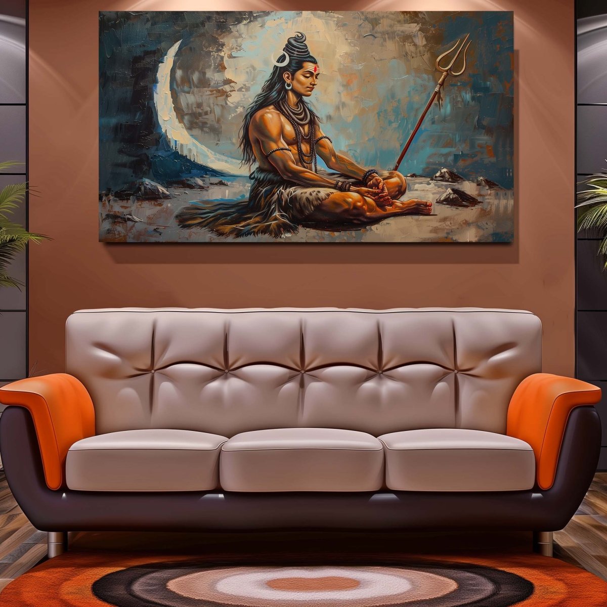 Shiva : Samadhi's Embrace Canvas Wall Painting (36 x 24 Inches)