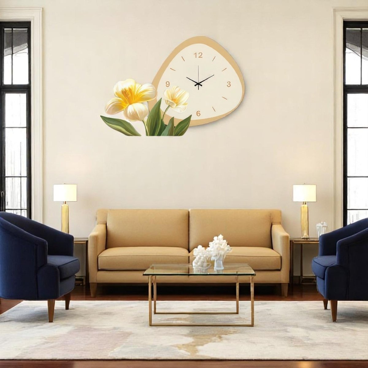 Spring Floral Timepiece Decor (40 x 120 CM)