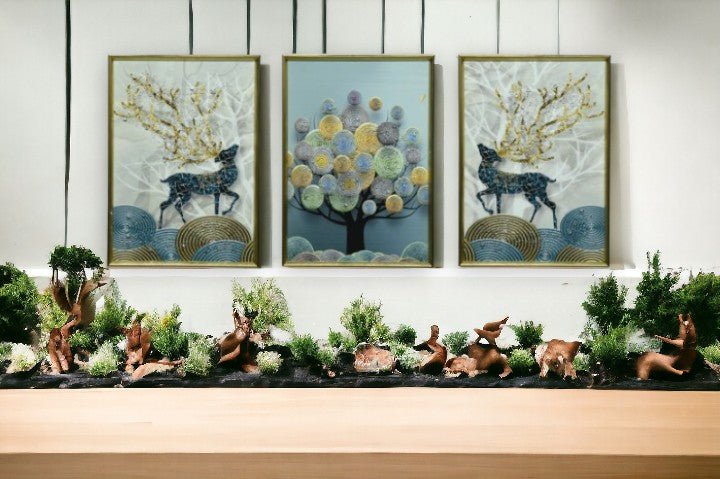 The Branching Narrative Crystal Glass Painting Set of 3 (150 x 70 Cm)