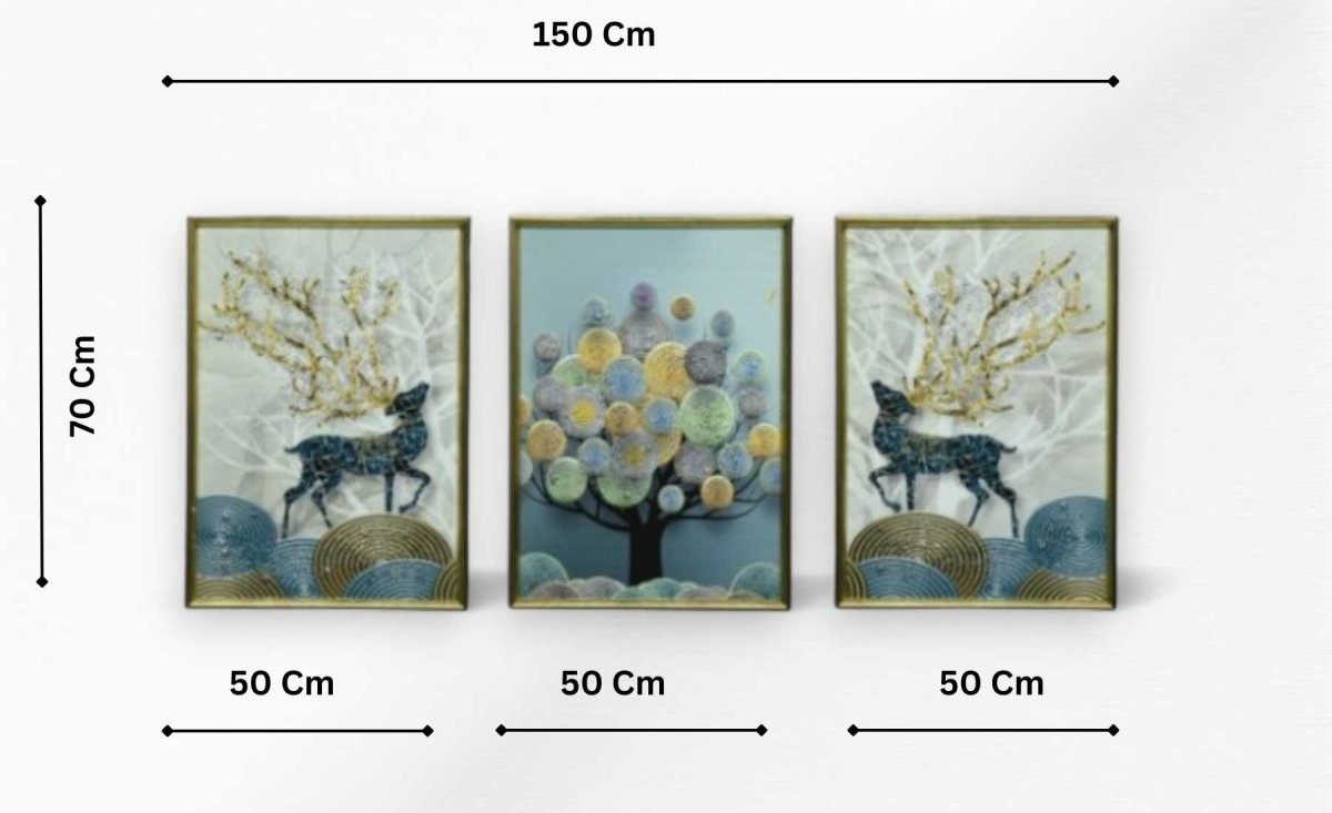 The Branching Narrative Crystal Glass Painting Set of 3 (150 x 70 Cm)