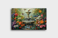 Thumbnail for The Butterfly Ballet by the Fountain Canvas Wall Painting (36 x 24 Inches)