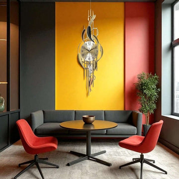 The Gilded Feather Clock (36.2 x 11 Inches)