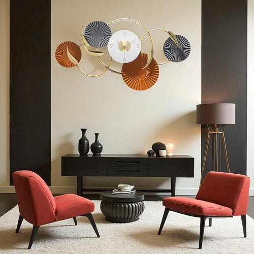 The Golden Fan Serenade Decorative Timepiece (35 x 19.2 Inches)