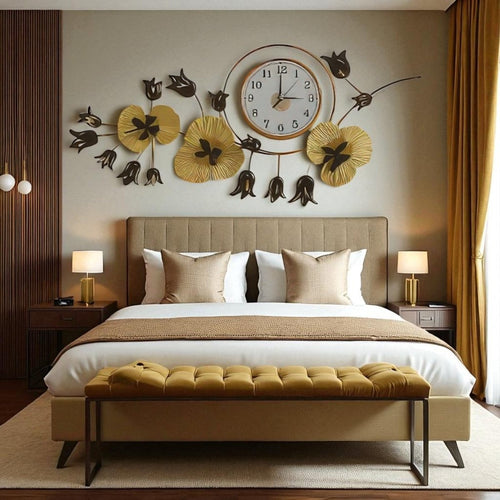 The Golden Pansy Timepiece (42 x 19 Inches)