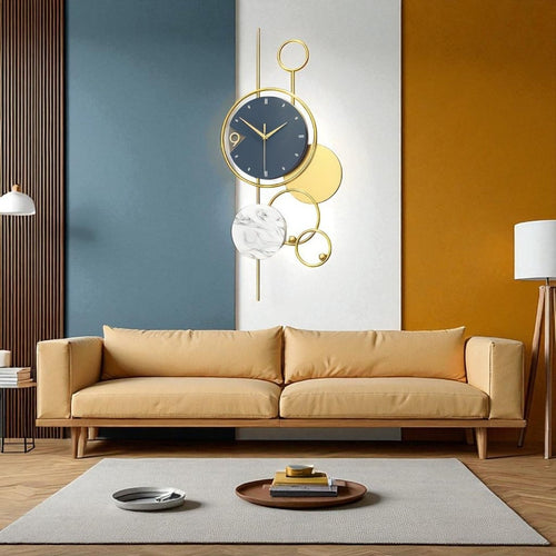 The Marbled Eclipse Timepiece (30 x 15 Inches)