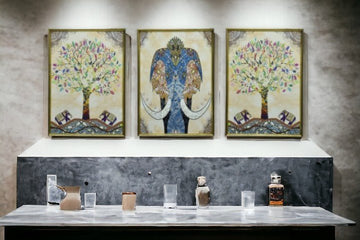 The Serene Trio Crystal Glass Painting Set of 3 (150 x 70 Cm)