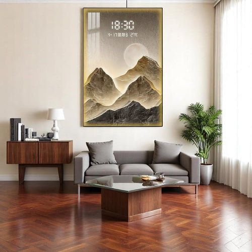 Vertical Digital Display Moonscape Timepiece Decor (40 x 90 CM)