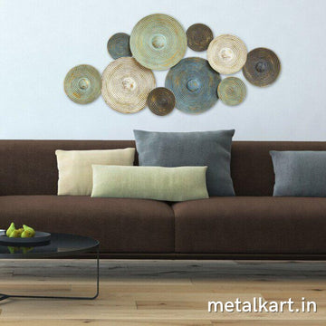 10 simple Metallic self design circular plates (48 x 24 Inches)
