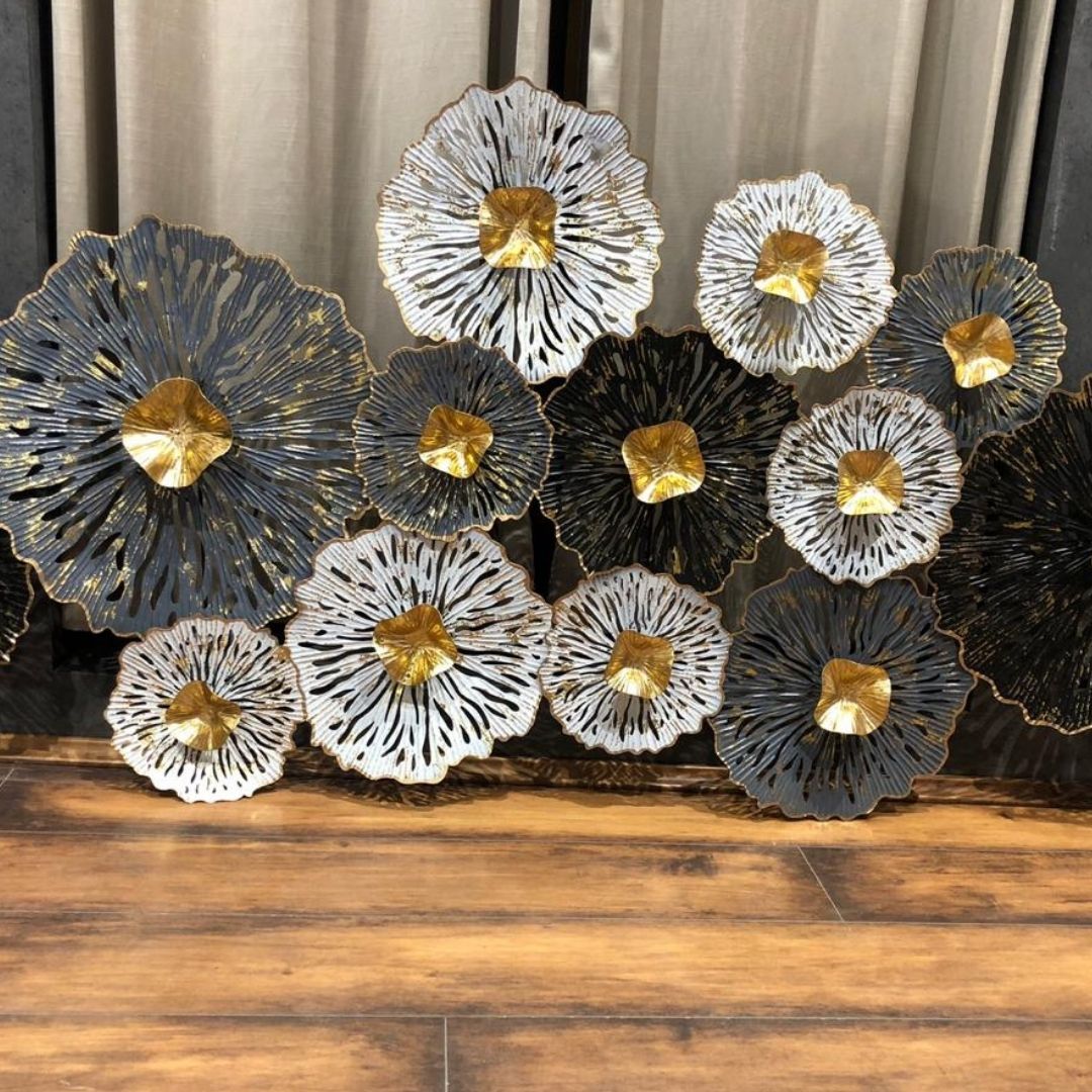 14 Giant Etching designed Abstract wall art plates (60 x 27 Inches)