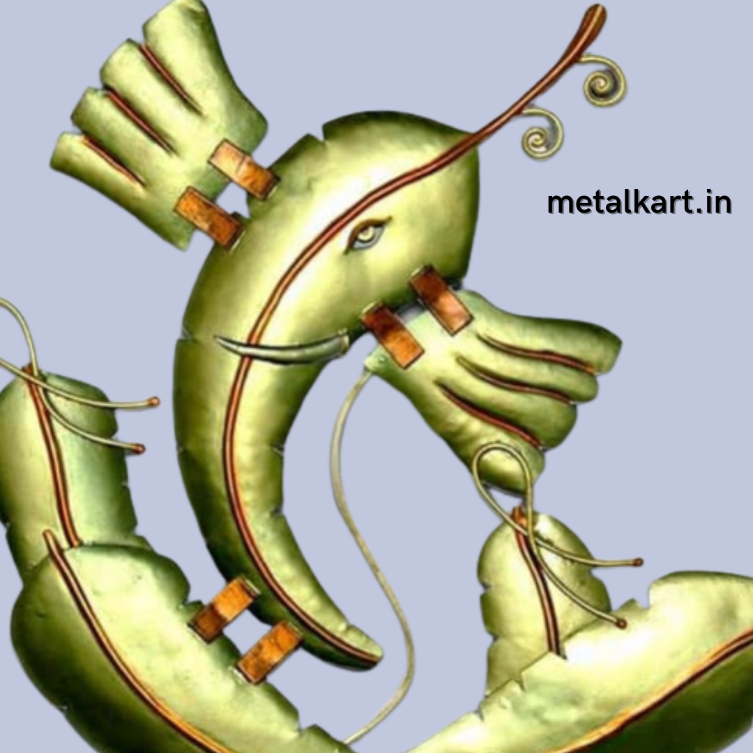 Metallic Parn Ganesh (24 x 24 Inches)
