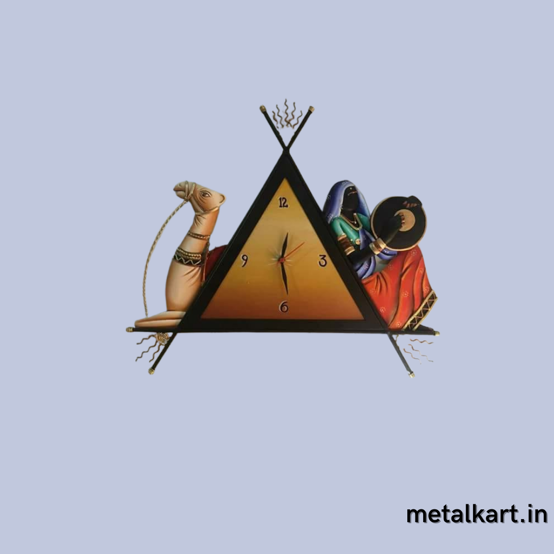 Metalkart special Rangeela Rajasthan wall clock (20 x 20 Inches)