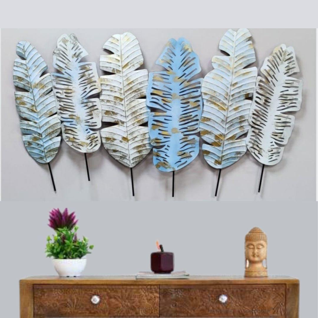 6 Mettalic Leaf Wall Decor (45 x 25 Inches)