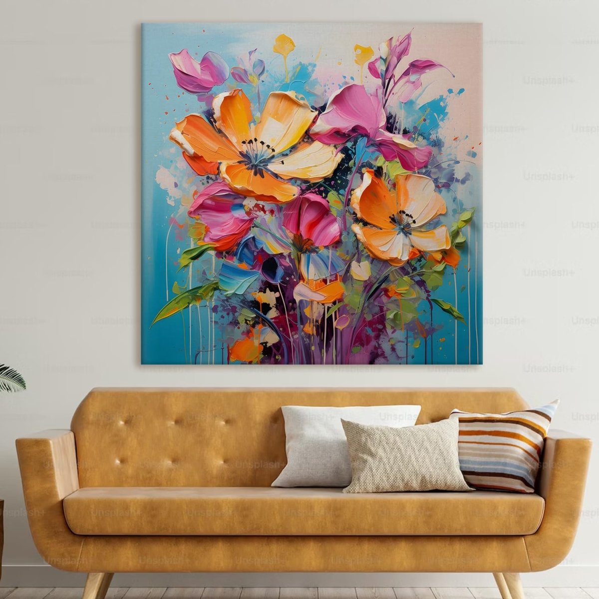 A Moment of Reflection Floral Canvas Wall Design (36 x 36 Inches)