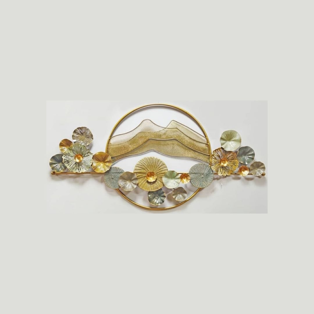 Abstract Hill 17 circle wall art (54 x 28 inches)