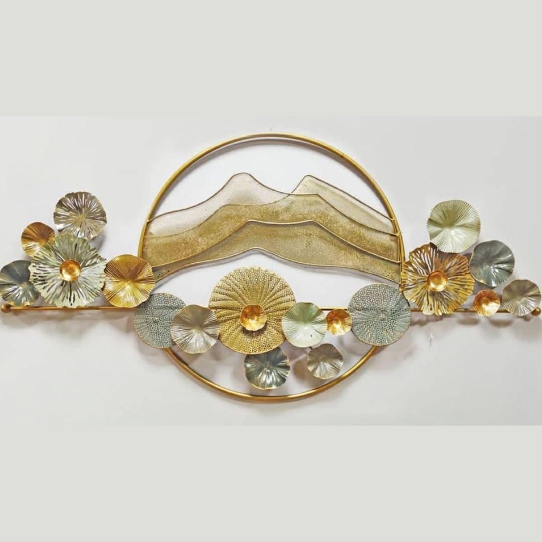 Abstract Hill 17 circle wall art (54 x 28 inches)