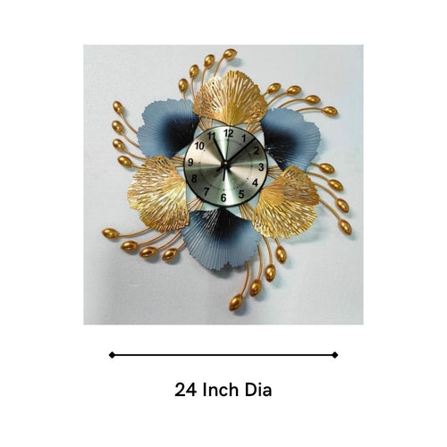 Big Flower Wall Watch with wings (30 Inches Dia)