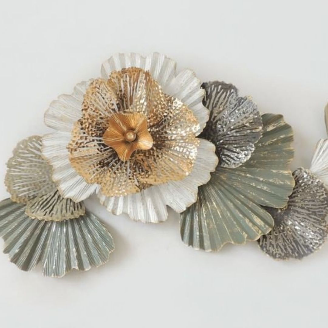 Big Iron flower wall mounted art (35.75 x 20 Inches)