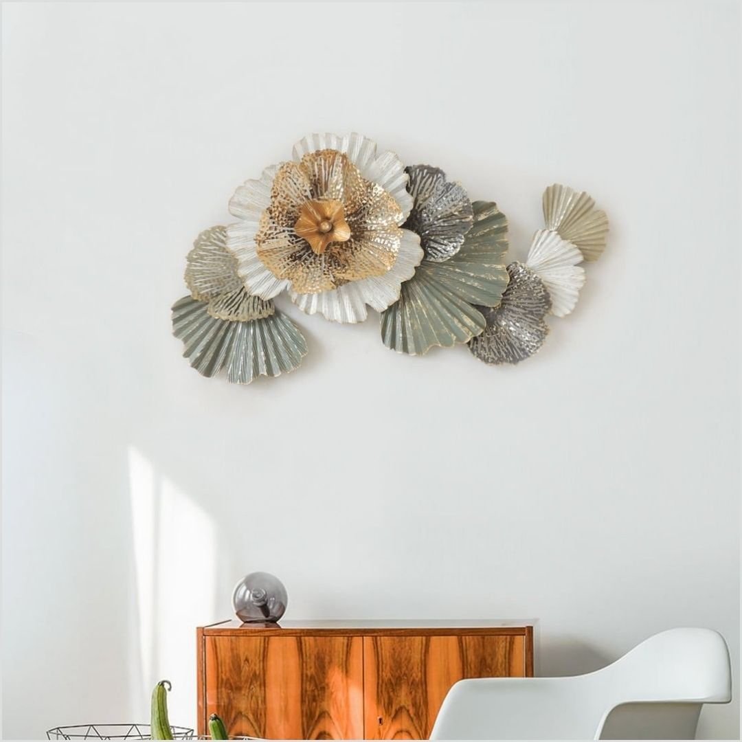 Big Iron flower wall mounted art (35.75 x 20 Inches)