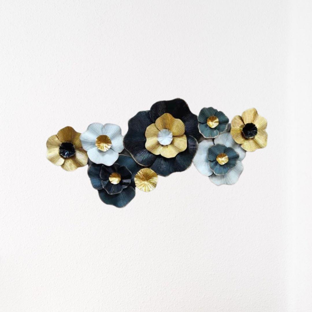 Big Iron Metal Flower Wall Art (49 x 23 Inches)