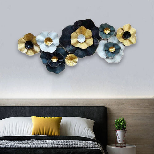 Big Iron Metal Flower Wall Art (49 x 23 Inches)