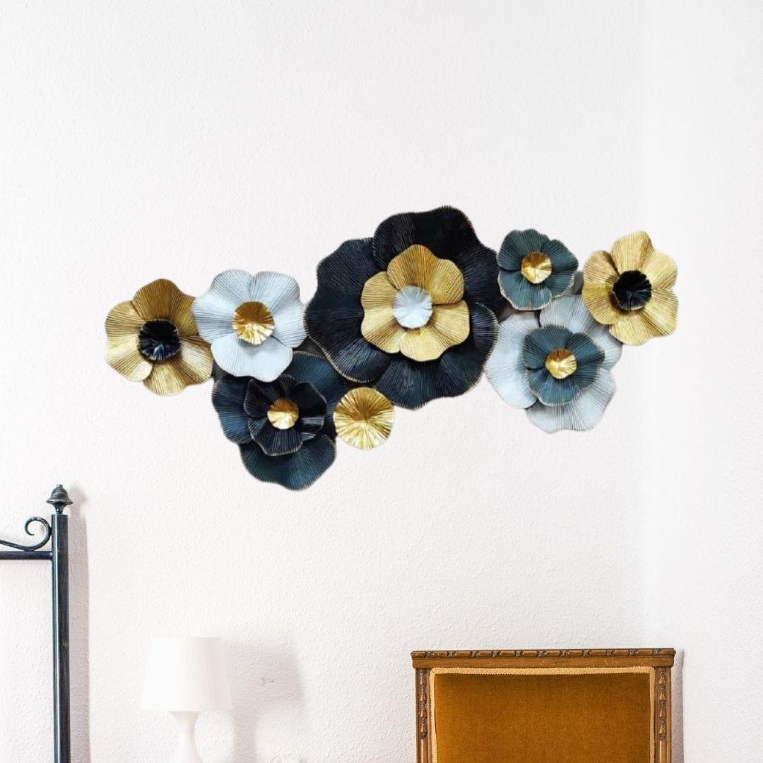 Big Iron Metal Flower Wall Art (49 x 23 Inches)