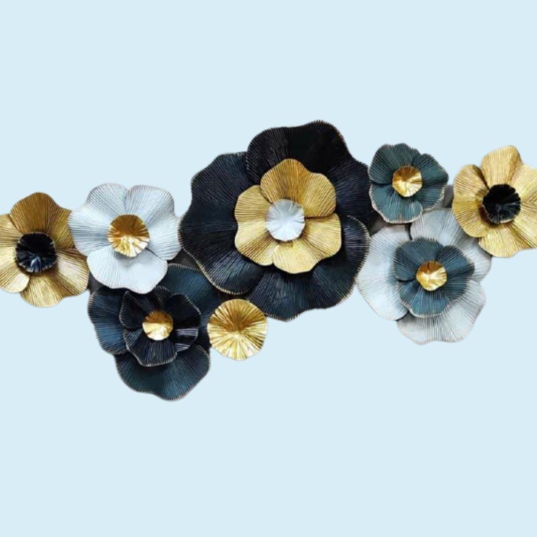 Big Iron Metal Flower Wall Art (49 x 23 Inches)