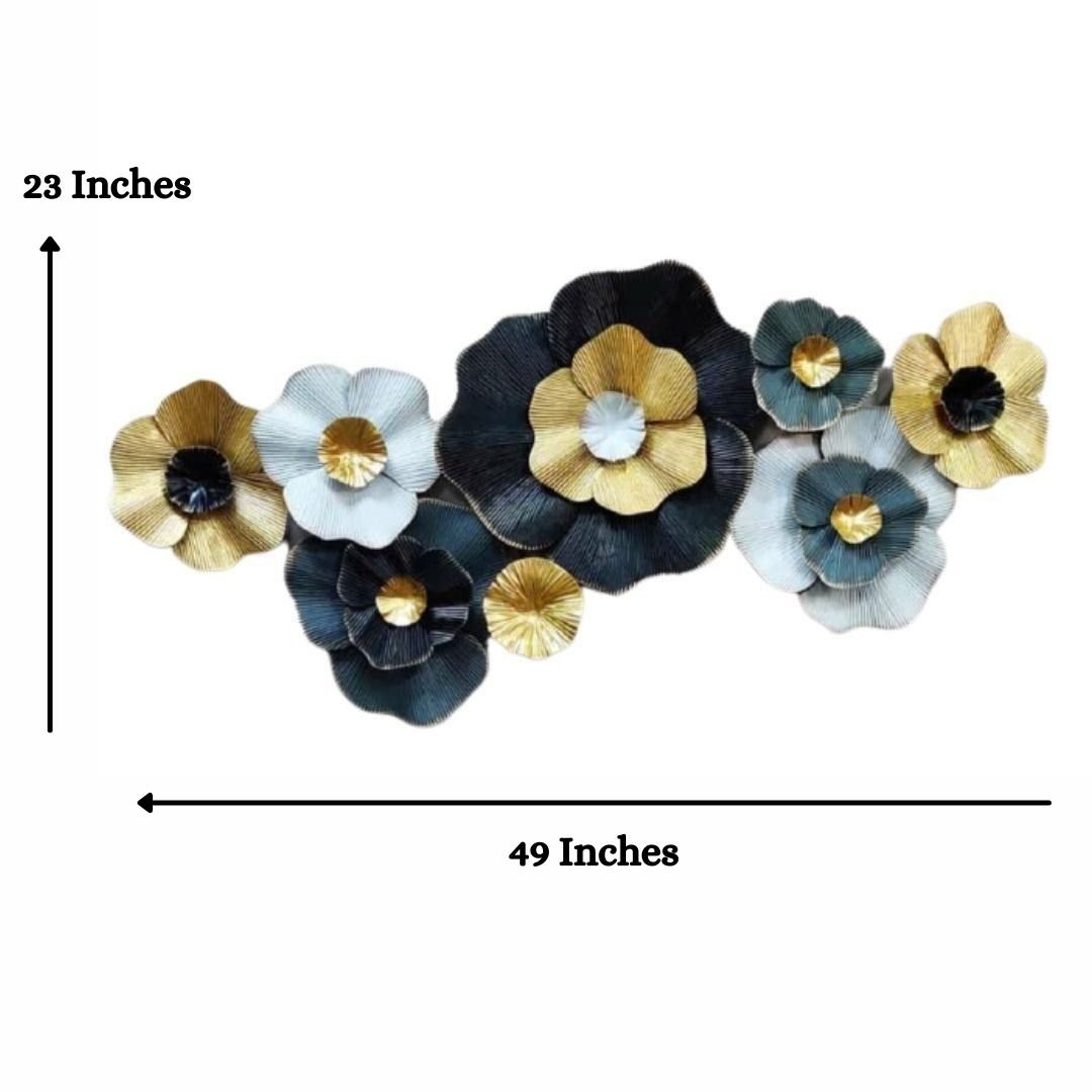 Big Iron Metal Flower Wall Art (49 x 23 Inches)