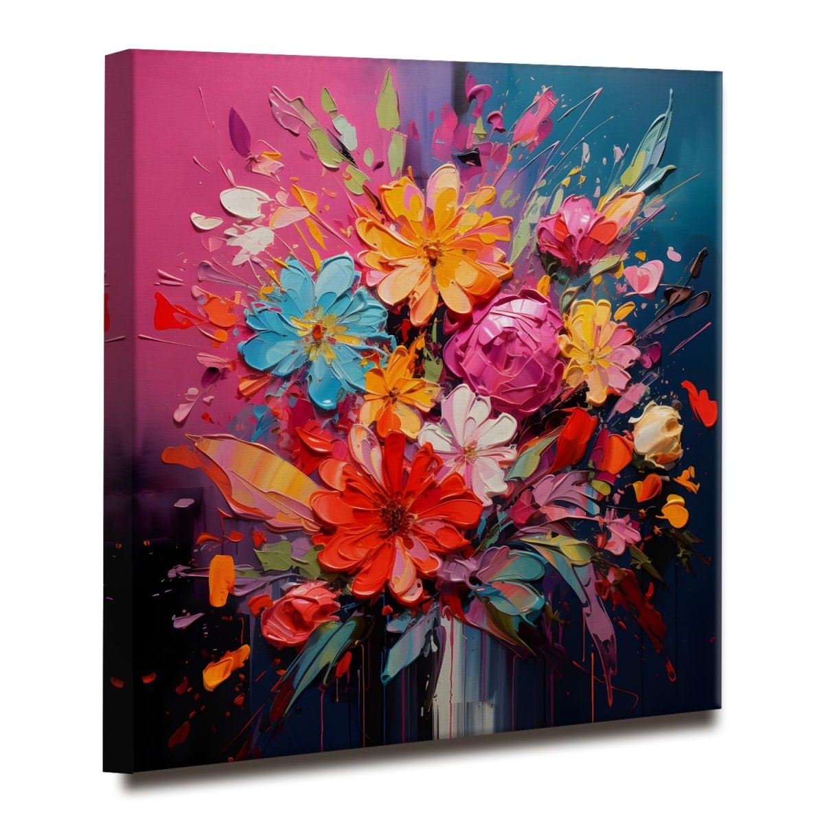 Blooming Brilliance Floral Canvas Wall Art (36 x 36 Inches)