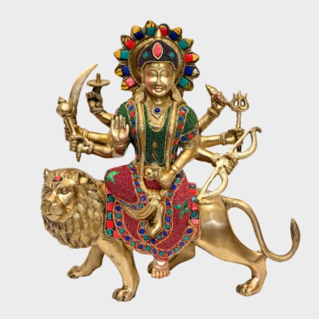 Brass Ambe Maa (H 12 Inches, Weight 6 Kg)