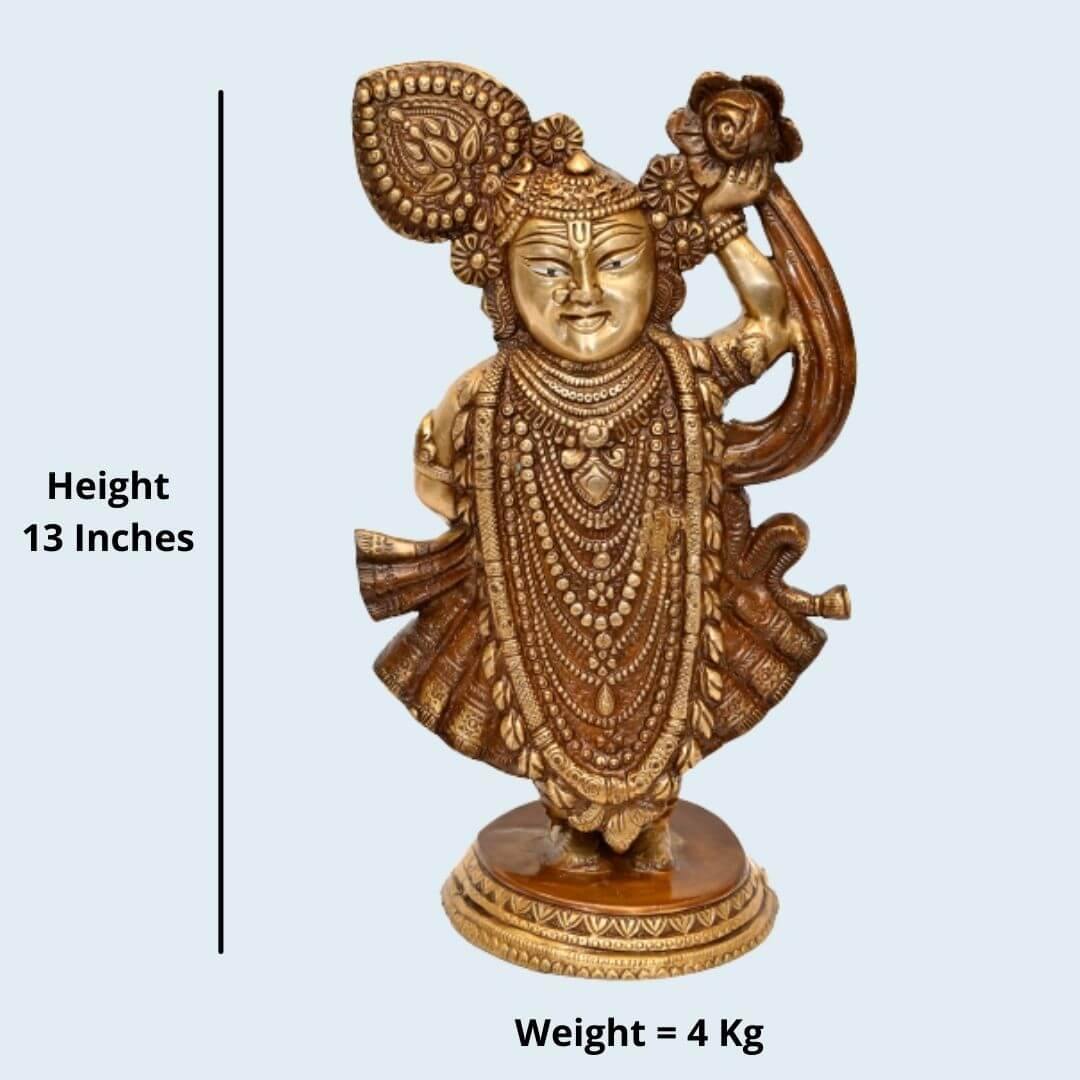 Brass Bihari Ji (H 13 Inches, Weight 4 Kg)