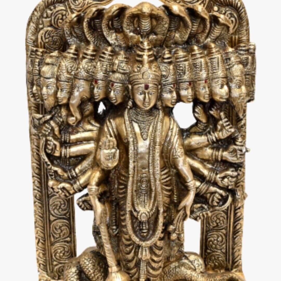 Brass Dashavatar Vishnu (H 14 Inches, Weight 8 Kg)