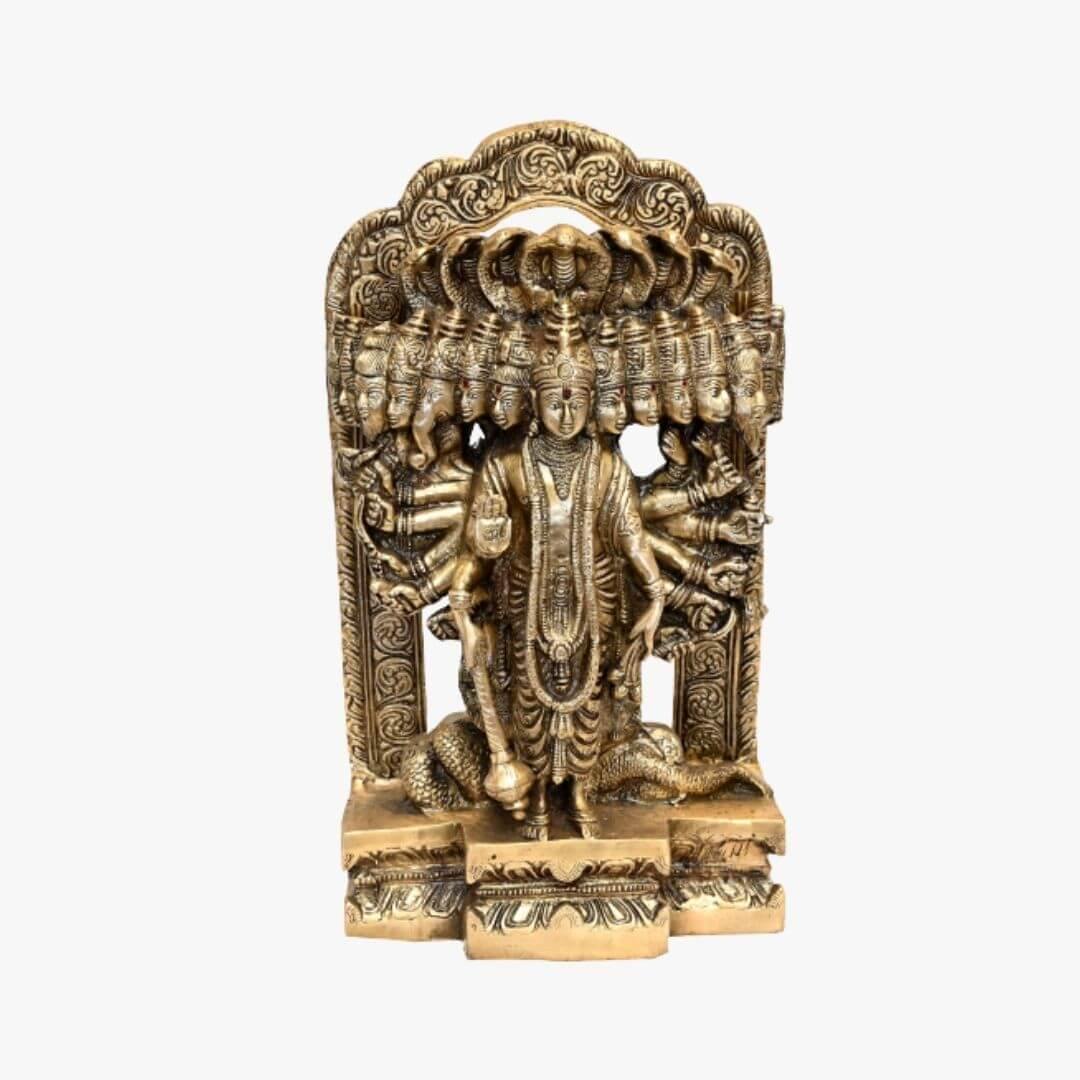 Brass Dashavatar Vishnu (H 14 Inches, Weight 8 Kg)