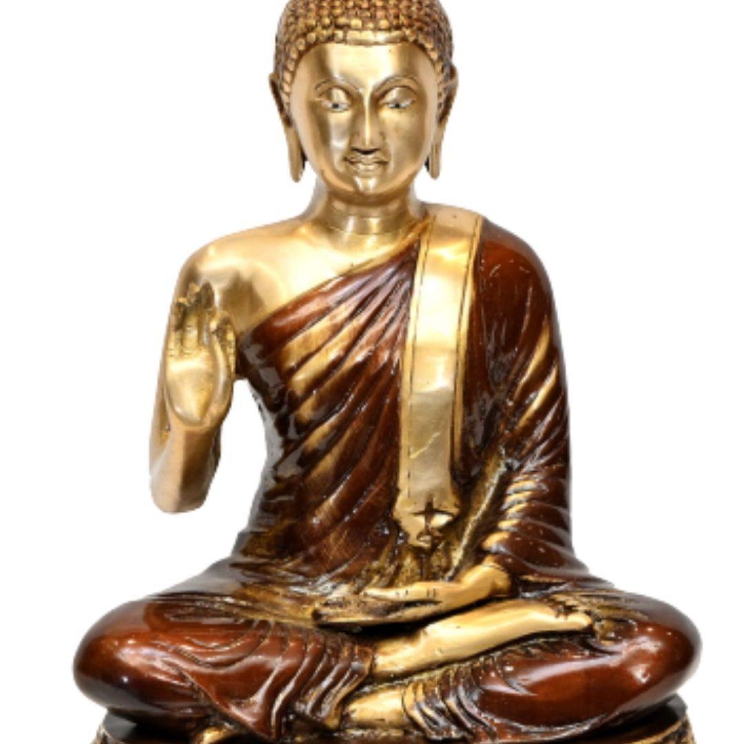 Brass Gautam Buddha (H 14 Inches, Weight 5 Kg)