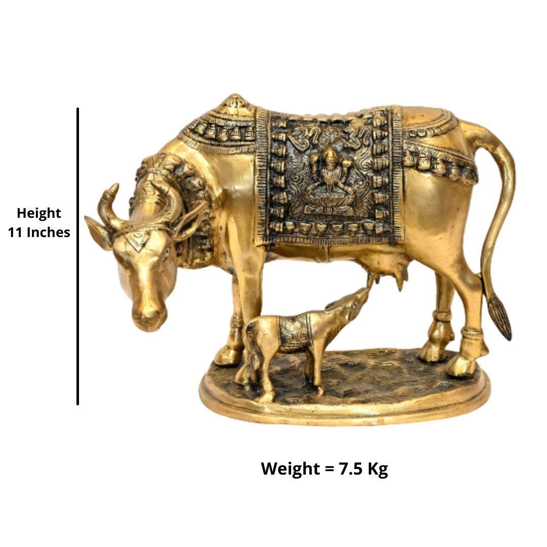 Brass Kamadhenu (15 x 11 Inches, Weight 7.5 Kg)